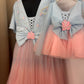 Dual Tone Handmade Mother Daughter Dress Set