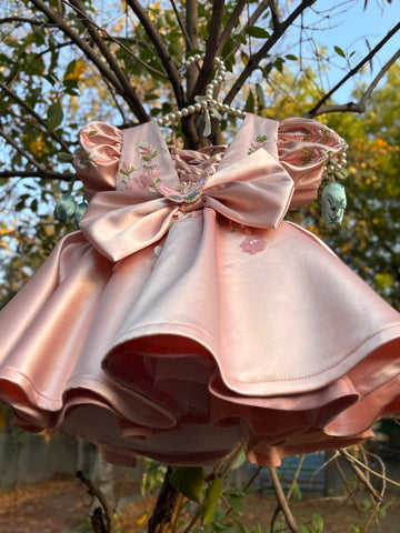 Peach Big Butterfly Dress