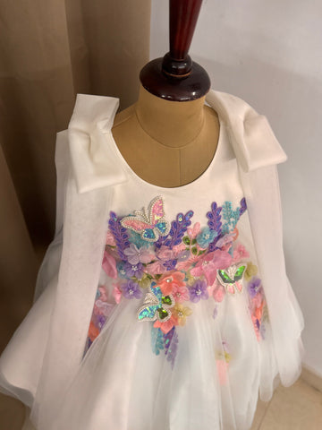 Beautiful White colour Handwork Dress