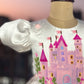 Handpainted white beautiful birthday dress for baby Girl