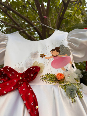 Hand painted birthday dress for baby Girl