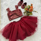 Crop Top with Tulle Skirt Set