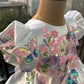 White Multi Color Handmade Dress