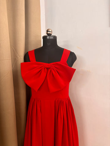 Red Bow Style Dress for women