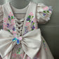 Peach color beautiful birthday dress for baby girl