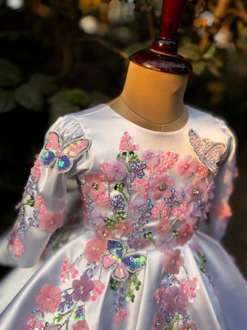 White Hand Crafted Emblished Dress