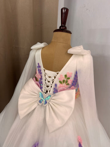 Beautiful White colour Handwork Dress