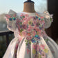 White Multi Color Handmade Dress