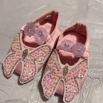 Hand made beautiful baby shoes of soft fabric