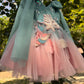 Blue and Pink dual tone Baby Girl Handmade Dress