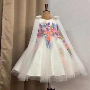 Beautiful White colour Handwork Dress