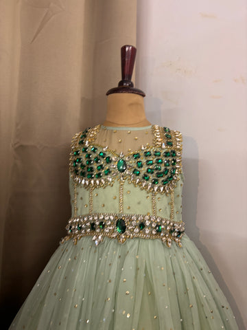 Green Handmade Ball Gown