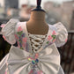White Multi Color Handmade Dress