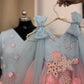 Dual Tone Handmade Mother Daughter Dress Set