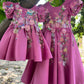 Pink Handmade Mother Daughter Dress Combo