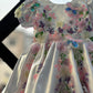 Beautiful white colour handwork  butterfly birthday dress