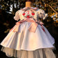 White Embroidered Collared Dress