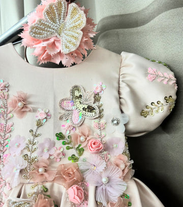 Pink color Birthday dress for baby girl