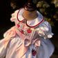 White Embroidered Collared Dress