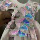 Peach color beautiful birthday dress for baby girl
