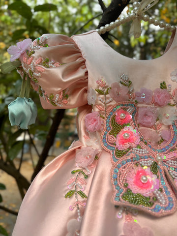 Peach Big Butterfly Dress
