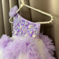 Lavender Hand Crafted One Shoulder Dress