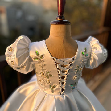 White Flower Handmade Dress