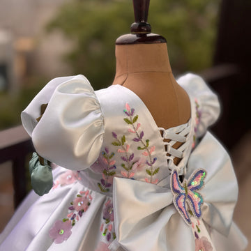 White Big Butterfly Birthday Dress