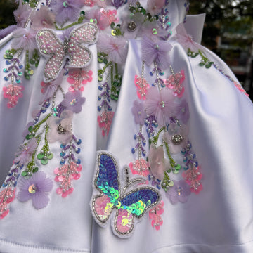 White Handmade Emblished Dress