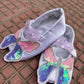 White Colour Handwork cloth shoes