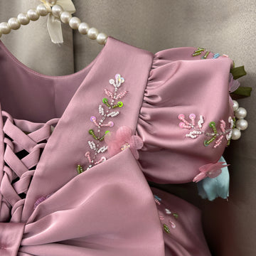 Pink 3 D Butterfly Dress
