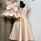 Peach Handmade Mother Daughter Dress