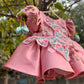 Beautiful Peach Pink Dress with 3D Butterfly