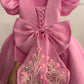 Pink Satin Organza Hand Crafted Dress