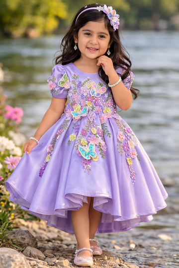 Lavender Hand Crafted Dress