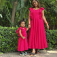 Pink colour Mother Daughters Set