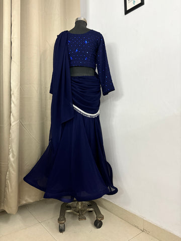 Blue stylish saree