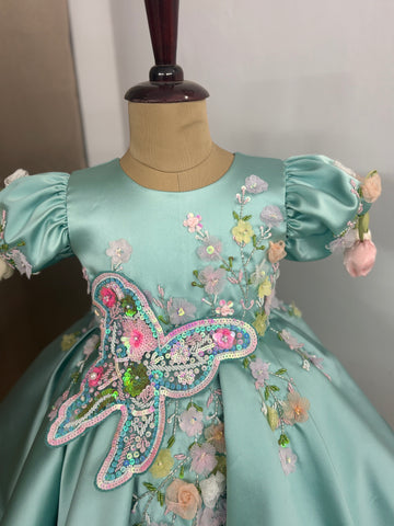 Pista Green color baby dress