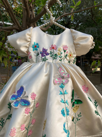 Crème Hand Embroidered Dress
