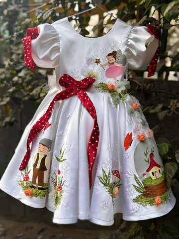 Hand painted birthday dress for baby Girl