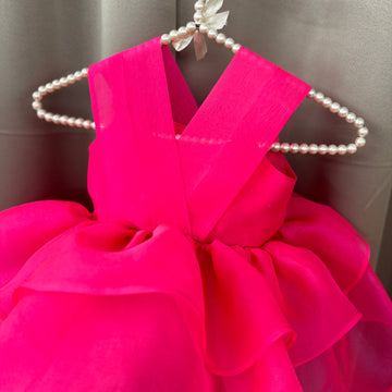 Pink Flower Organza Dress