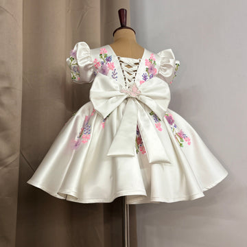 Off White Hand Crafted Dress