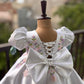 White Handmade Tulip Sleeves Dress