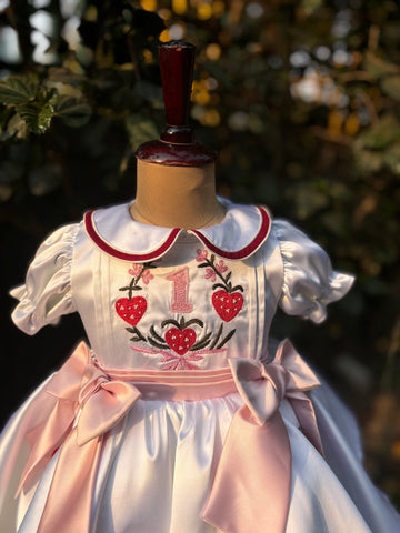 White Embroidered Collared Dress