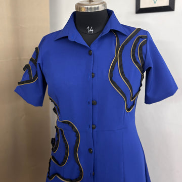 Beautiful women Blue colour modern design long shirt