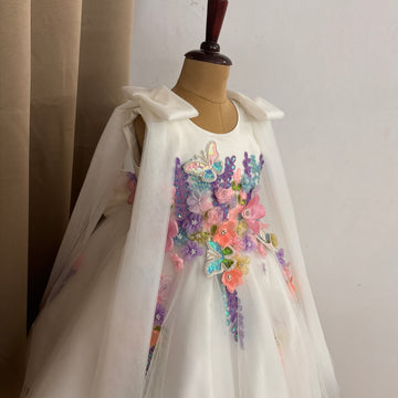 Beautiful White colour Handwork Dress