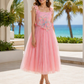 Pink 3 D Butterfly Handcrafted Dress for Women