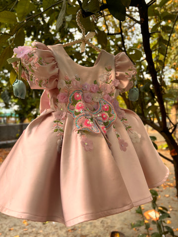 Peach Big Butterfly Dress