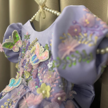 Lavender Hand Crafted Dress