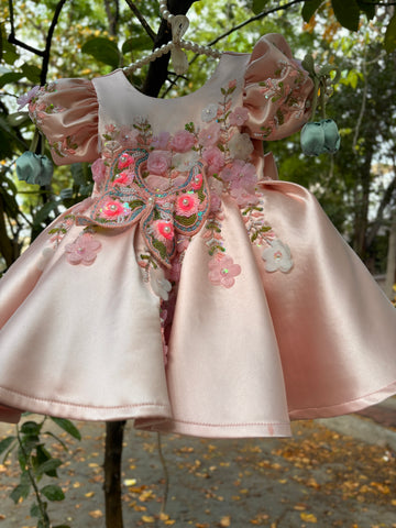 Peach Big Butterfly Dress